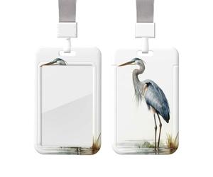 Porte-badge vertical avec cordon de protection pour carte d'identité, porte-nom héron à long bec avec fenêtre transparente, pochette de protection pour infirmière, médecin, fournitures de bureau
