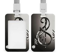 Porte-badge vertical avec cordon de suspension, motif symbole de musique, étui de protection multi-usage pour bureau, enseignant, infirmière