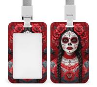 Porte-badge vertical avec cordon, étui à badge rétractable élé Animal King Cool Tiger Art pour femme, idéal pour les employés et les enseignants.