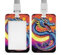 Porte-badge vertical avec cordon, étui à badge rétractable élé Animal King Cool Tiger Art pour femme, idéal pour les employés et les enseignants.