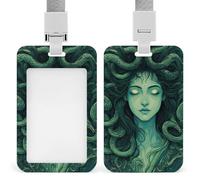 Porte-badge vertical avec cordon, étui à badge rétractable élé Animal King Cool Tiger Art pour femme, idéal pour les employés et les enseignants.