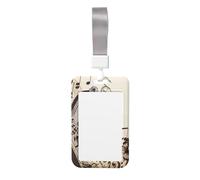 Porte-badge vertical avec imprimé harpe et papillon avec lanière - Joli porte-carte d'identité - Pour infirmière, école, bureau