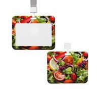 Porte-badge vertical avec lanière - Étui pour carte d'identité, porte-nom coloré - Porte-badge à salade avec fenêtre transparente - Pochette de protection pour infirmière, médecin, fournitures de