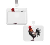 Porte-badge vertical avec lanière pour carte d'identité, porte-nom de coq avec fenêtre transparente, pochette de protection pour infirmière, médecin, fournitures de bureau