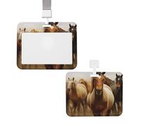Porte-badge vertical avec lanière pour carte d'identité, porte-nom de nombreux chevaux avec fenêtre transparente, pochette de protection pour infirmière, médecin, fournitures de bureau
