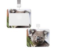 Porte-badge vertical avec lanière pour carte d'identité, porte-nom koala avec fenêtre transparente, pochette de protection pour infirmière, médecin, fournitures de bureau