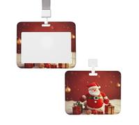 Porte-badge vertical avec lanière pour carte d'identité, porte-nom « Merry Christmas », pochette de protection pour infirmière, médecin, fournitures de bureau