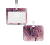 Porte-badge vertical avec lanière pour carte d'identité, porte-nom, porte-badge d'arbre floral avec fenêtre transparente, pochette de protection pour infirmière, médecin, fournitures de bureau
