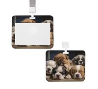 Porte-badge vertical avec lanière pour carte d'identité, porte-nom pour chiens endormis, avec fenêtre transparente, pochette de protection pour infirmière, médecin, fournitures de bureau