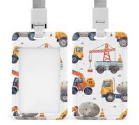 Porte-badge vertical avec lanière - Protection pour carte d'identité - Pour camion - Motif créatif - Avec fenêtre transparente - Pour infirmière, médecin, fournitures de bureau