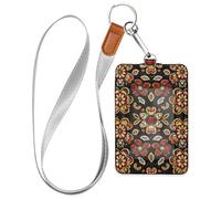 Porte-badge vertical de style ethnique avec cordon et 3 cartes d'identité pour le personnel, les officiers, les étudiants, les médecins, les employés