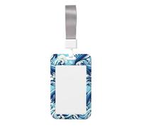 Porte-badge vertical Dolphins-Jump-Blue-Sea Abs avec film de numérisation transparent