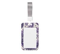 Porte-badge vertical en ABS à motif cachemire bohème avec film transparent