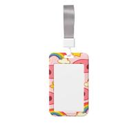 Porte-badge vertical en ABS avec nez de cochon mignon avec film transparent