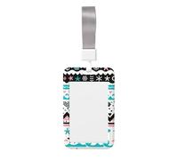 Porte-badge vertical en ABS style plage bohème avec film transparent