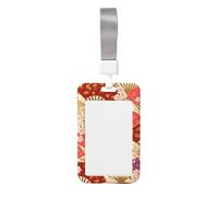 Porte-badge vertical en forme de fleur de cerisier du Japon avec film transparent