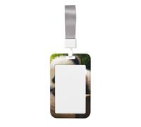 Porte-badge vertical en forme de panda mignon avec film de numérisation transparent