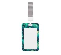Porte-badge vertical en forme de sirène bleu sarcelle avec film de numérisation transparent