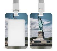 Porte-badge vertical en forme de statue de la Liberté à New York avec lanière détachable et robuste pour infirmière, officier, enseignant Securit