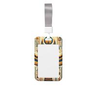 Porte-badge vertical en parchemin d'Égypte antique avec film transparent