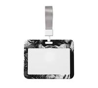 Porte-badge vertical en plastique avec cordon de serrage - Étanche - Pour le bureau - Tigres noirs et blancs