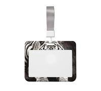 Porte-badge vertical en plastique avec cordon de serrage - Étanche - Pour le bureau - Tigres noirs et blancs