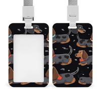 Porte-badge vertical en plastique avec inscription « I Love My Dog » - Avec lanière - Étanche - Pour employés de bureau