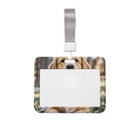 Porte-badge vertical en plastique avec lanière étanche pour badge d'identité Golden Retriever - Pour bureau