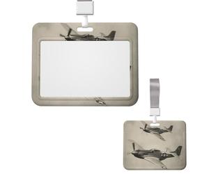 Porte-badge vertical en plastique pour carte d'identité de la Seconde Guerre mondiale, avion de la Seconde Guerre mondiale, porte-badge, porte-carte d'identité, porte-carte d'identité avec dragonne