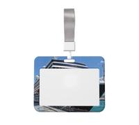 Porte-badge vertical en plastique pour carte d'identité - Grand porte-badge de croisière avec cordon - Étanche - Pour le bureau