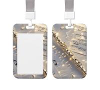 Porte-badge vertical en plastique pour carte d'identité - Porte-badge de musique avec cordon - Étanche - Pour employés de bureau