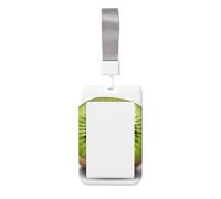 Porte-badge vertical en plastique pour homme et femme avec lanière - Vert kiwi