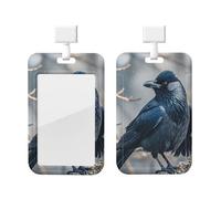 Porte-badge vertical en plastique rigide avec corbeau noir pour infirmières et bureau