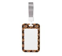 Porte-badge vertical en plastique rigide avec cordon imprimé tigres cool