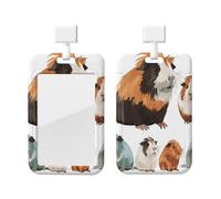 Porte-badge vertical en plastique rigide avec illustration de cochon d'Inde, porte-badge pour infirmières, bureau