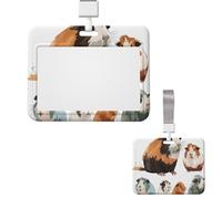 Porte-badge vertical en plastique rigide avec illustration de cochon d'Inde, porte-badge pour infirmières, bureau