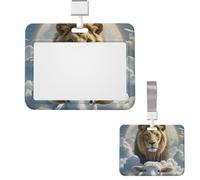 Porte-badge vertical en plastique rigide avec motif agneau et nuages de lion, pour infirmières, bureau