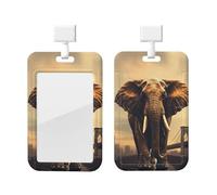 Porte-badge vertical en plastique rigide avec motif éléphant sur un pont, porte-badge pour infirmières, bureau