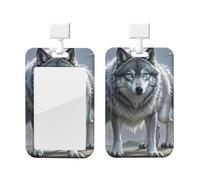 Porte-badge vertical en plastique rigide avec motif loup, porte-badge pour infirmières, bureau