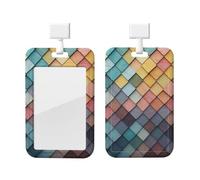 Porte-badge vertical en plastique rigide avec motif texturé coloré pour infirmières, bureau