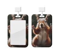 Porte-badge vertical en plastique rigide avec porte-badge en forme d'écureuil amusant pour infirmières et bureau