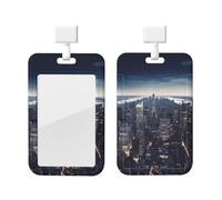 Porte-badge vertical en plastique rigide pour badge d'identification de New York City - Pour infirmières et bureau