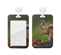 Porte-badge vertical en plastique rigide pour badge d'identification écureuil pour infirmières et bureau