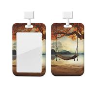 Porte-badge vertical en plastique rigide pour infirmières et bureau - Balançoire d'automne et d'arbre