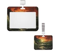 Porte-badge vertical en plastique rigide pour infirmières et bureau - Vert flash