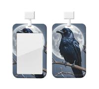 Porte-badge vertical en plastique rigide pour porte-badge d'identification en forme de corbeau nocturne pour infirmières et bureau