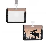 Porte-badge vertical en plastique rigide pour porte-badge d'identification en forme de montagne, pin sauvage, porte-badge pour infirmières, bureau