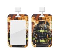 Porte-badge vertical en plastique rigide pour porte-badge d'identification pompier pompier pompier porte-badge pour infirmières et bureau