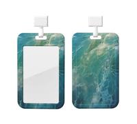 Porte-badge vertical en plastique rigide pour porte-badge d'identification sur fond d'océan pour infirmières et bureau