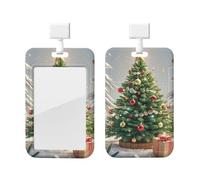 Porte-badge vertical en plastique rigide pour porte-badge en forme de boule ronde d'arbre de Noël pour infirmières et bureau